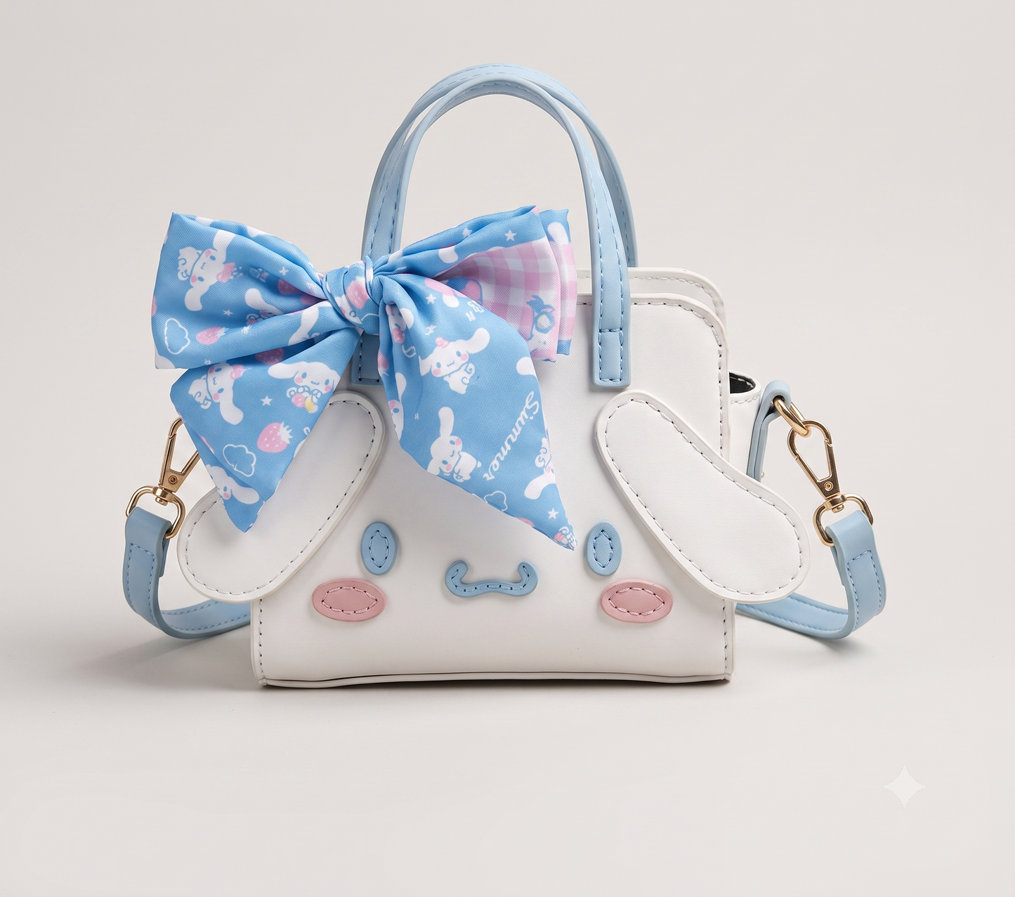 Cute Anime Character PU Leather Mini Crossbody Bag – Ribbon Edition