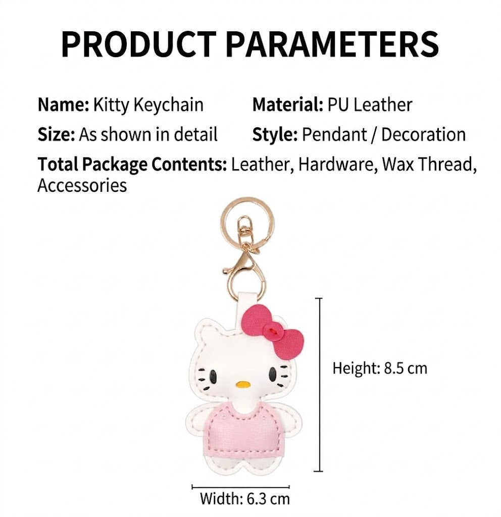 DIY Cartoon Kitten Leather Charm Craft Kit