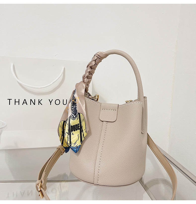 DIY Mini Bucket Bag with Silk Scarf