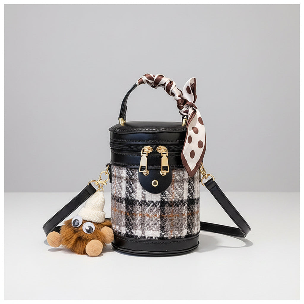 DIY Midnight Tweed Mini Bucket Bag