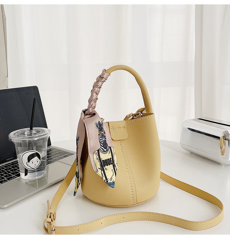 DIY Mini Bucket Bag with Silk Scarf