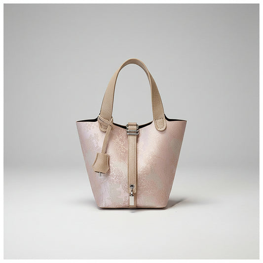 DIY Oriental Jacquard Minimalist Bucket Bag