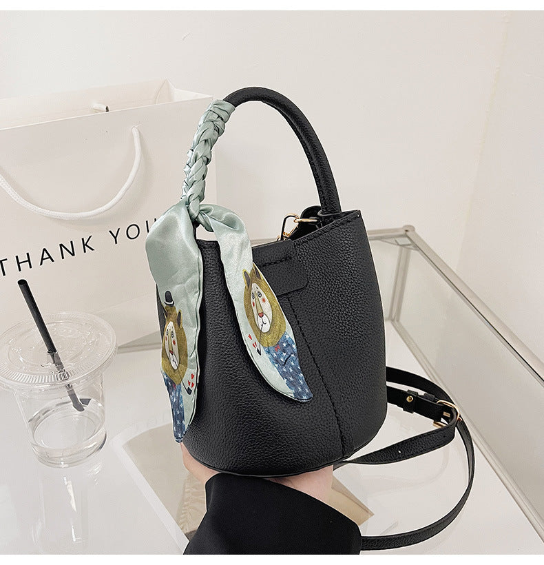 DIY Mini Bucket Bag with Silk Scarf