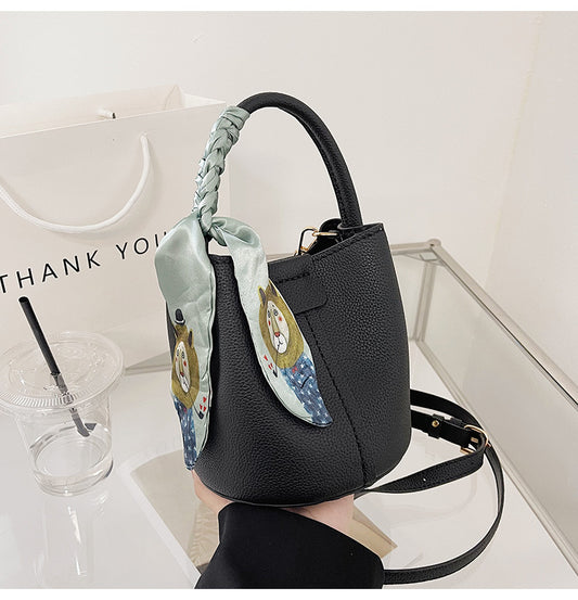 DIY Mini Bucket Bag with Silk Scarf