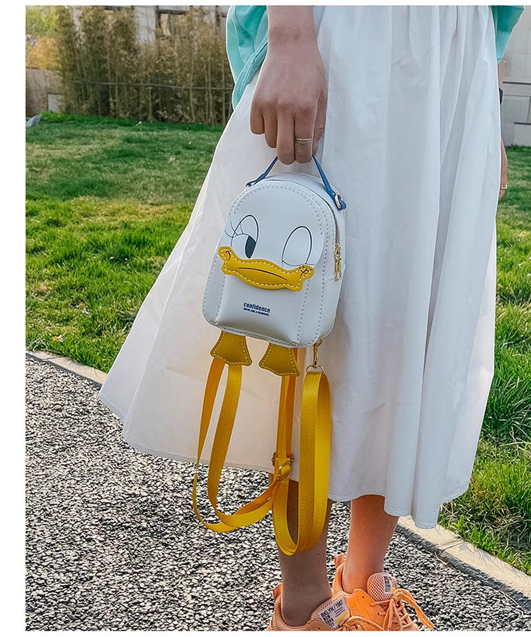 3-in-1 Cute Duck Mini Backpack Crossbody Bag