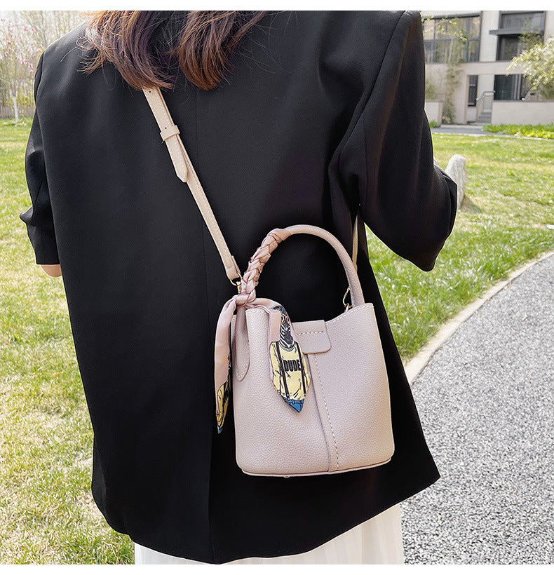 DIY Mini Bucket Bag with Silk Scarf
