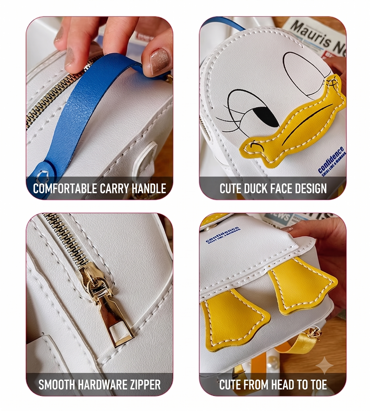 3-in-1 Cute Duck Mini Backpack Crossbody Bag